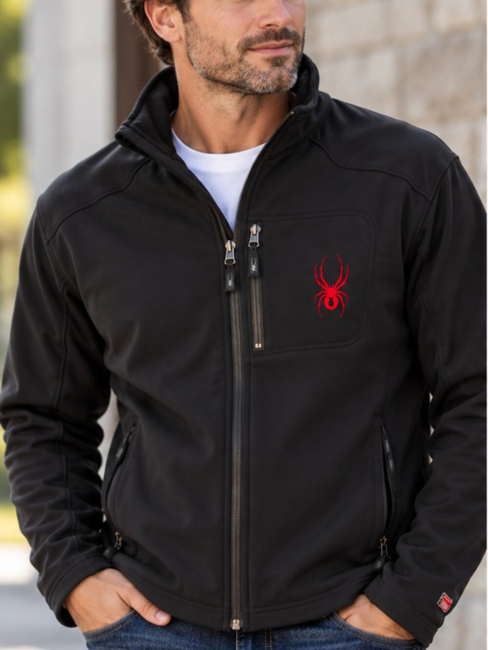 Spyder XTL 4000 Men’s Softshell Jacket Size 50 M Black Fleece Lined Ski -Vintage